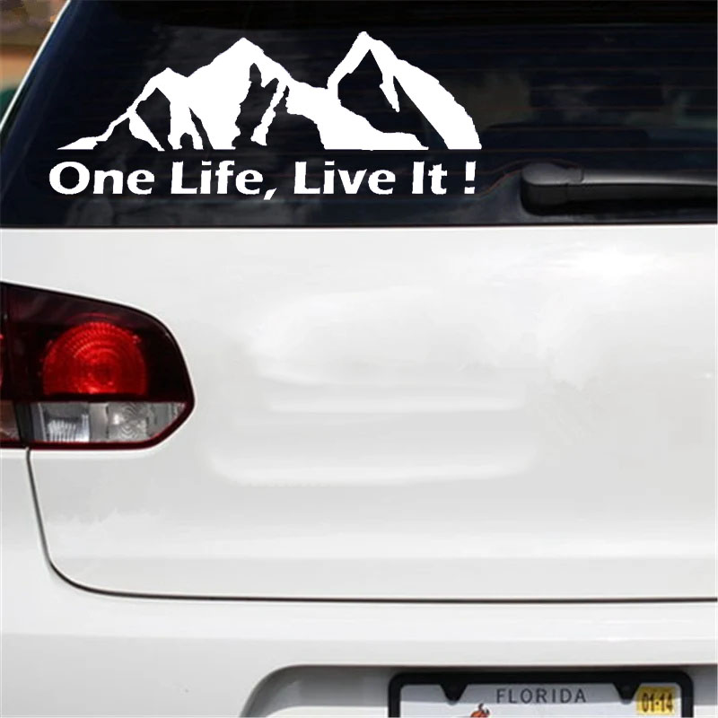 Outdoor Adventure Vehicles - One Life Live It ビニールカーステッカー マウンテンアウトドアデカール