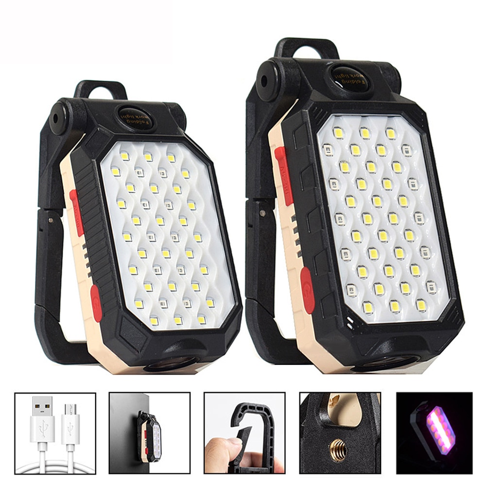Outdoor Adventure Uva - ハイパワーLED懐中電灯充電式コブワークライト調節可能防水キャンプランタンマグネットパワーディスプレイ付き