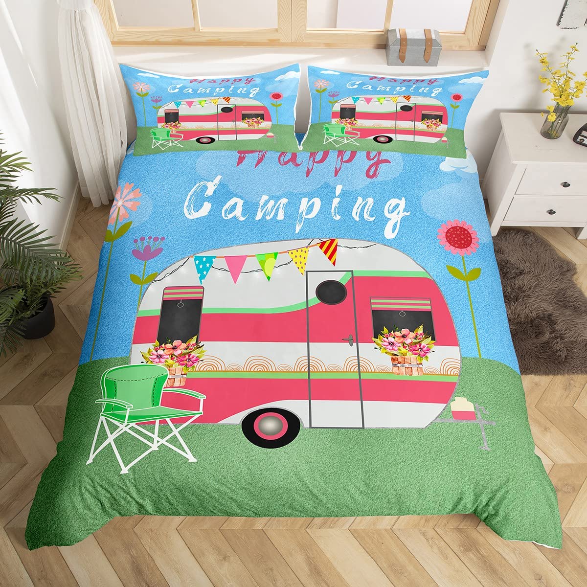 キャンプ用寝具セット,幸せなキャンプ用掛け布団カバー,植物, - Outdoor Adventure Quilt のレビューと価格