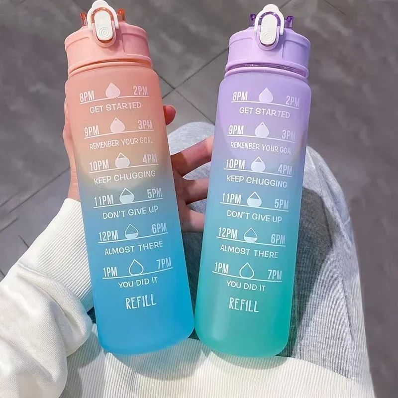 スポーツウォーターボトル 時間追跡ストロー付き 漏れ防止ロッ - Outdoor Adventure Sports のレビューと価格