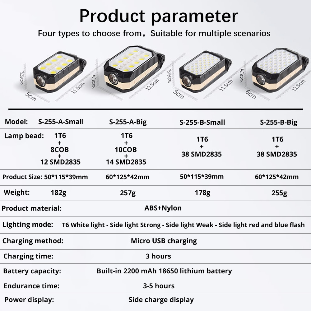 ハイパワーLED懐中電灯充電式コブワークライト調節可能防水キ - Outdoor Adventure Uva のレビューと価格